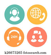call center icons of operator and headset call center icons of operator and headset
