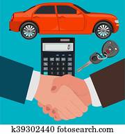 car loan concept, calculator