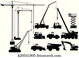earth-moving, מכונות, ו, מנוף