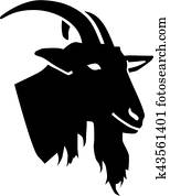 Goat head with horns Goat head with horns