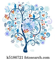 inverno, decorativo, árvore