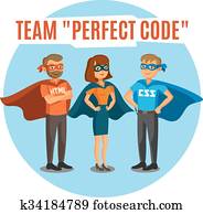 Programmers, developers, teamwork Programmers, developers, teamwork
