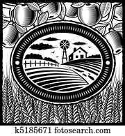 Retro farm black and white Retro farm black and white
