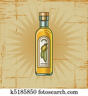 Retro Olive Oil Bottle Retro Olive Oil Bottle