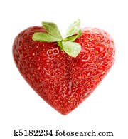 Strawberry as a Heart Love Sign Symbol