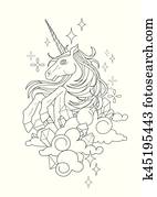 söt, grafisk, enhörning