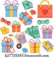 Vector gift icons set