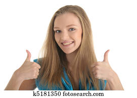 Woman with brackets on teeth