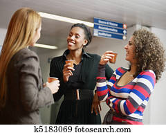 women having coffee break