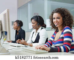 women working in call center