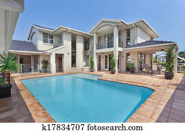 יפה, חצר אחורית, עם, צרף, ב, אוסטרלי, ארמון