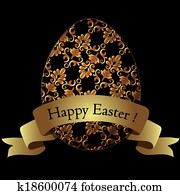 Golden easter egg. Golden easter egg.