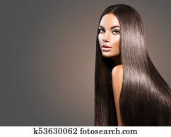 Beautiful long hair. Beauty woman with straight black hair on dark background Beautiful long hair. Beauty woman with straight black hair on dark background