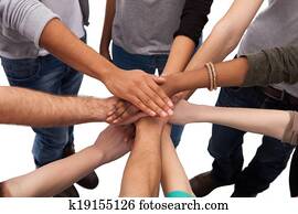 College Students Stacking Hands