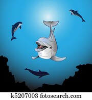 Dolphins playing the sea Dolphins playing the sea