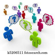 Many People Thinking of Questions
