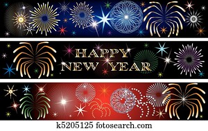 New Year Firework Banners 2 New Year Firework Banners 2