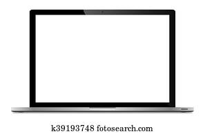Realistic Silver Laptop Screen Realistic Silver Laptop Screen
