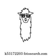 Vector illustration. Cute character lama Vector illustration. Cute character lama