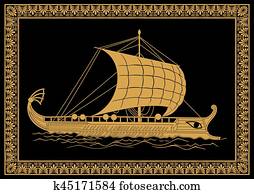 vetorial, grego, drawing.