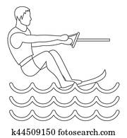 Waterski Stock Illustration | Our Top 62 Waterski Images | Fotosearch