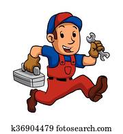 מתקן כל דבר, לרוץ, עם, a, קופסת כלים