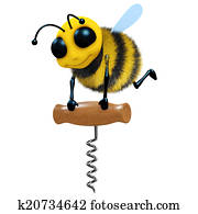 3d Bee with corkscrew 3d Bee with corkscrew