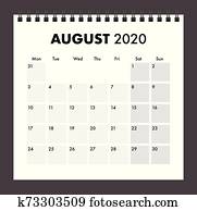 august 2020 calendar with wire band august 2020 calendar with wire band