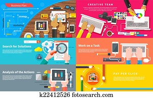 Creative team. Young design team working at desk Creative team. Young design team working at desk