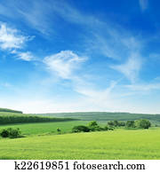 Mountainous terrain and the blue sky