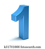 Number one color blue icon