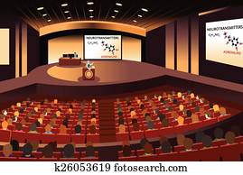 Presentation in a conference in an auditorium Presentation in a conference in an auditorium