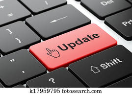 Web development concept: Mouse Cursor and Update on computer keyboard background Web development concept: Mouse Cursor and Update on computer keyboard background