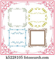 Abstract retro frame elements set