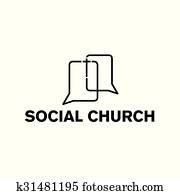 gesellige, kirche, vektor, design, schablone gesellige, kirche, vektor, design, schablone