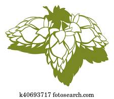 Houblon Icône Dessin Animé Style Clipart