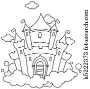 Line Art Barn Castle Line Art Barn Castle