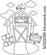 Line Art Barn House Line Art Barn House