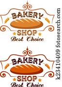 panadería, tienda, etiqueta