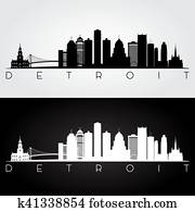 detroit, silhueta silhueta