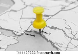 empurrar pino, apontar, estoril, portugal