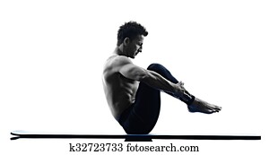 man pilates exercises fitness isolated man pilates exercises fitness isolated