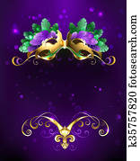 Mardi Gras mask of bright feathers Mardi Gras mask of bright feathers
