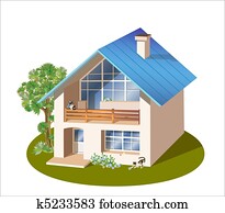 modelo, de, tres, dimensiones, familia, casa