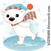 Polar bear on ice skates Polar bear on ice skates