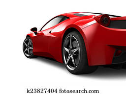Red sport car on white background Red sport car on white background
