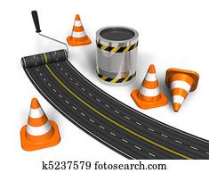 Road construction concept Road construction concept
