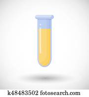 Tube with blood plasma vector flat icon Tube with blood plasma vector flat icon