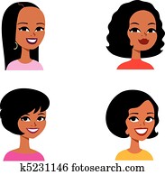 卡通, avatar, 非洲的婦女, 系列