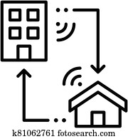 arbeit, von, home,, büro, und, haus, vektor, abbildung arbeit, von, home,, büro, und, haus, vektor, abbildung